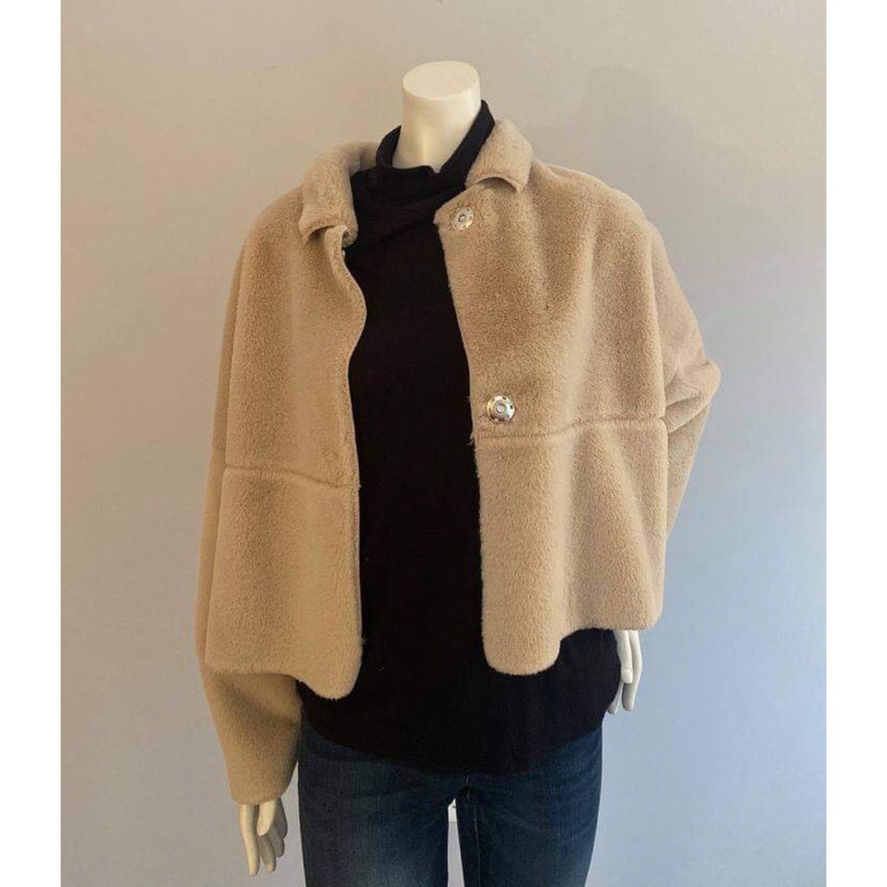 Urban Outfitters Tan Fuzzy Jacket - Size Small